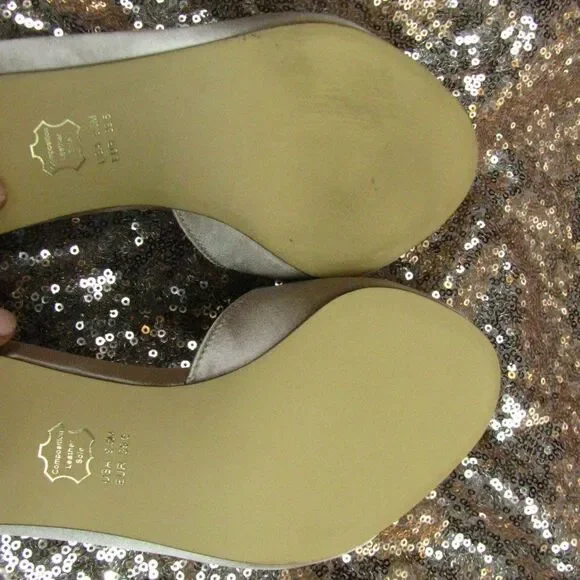 NIB Nina satin champagne kitten heels 9.5 - Picture 8 of 10